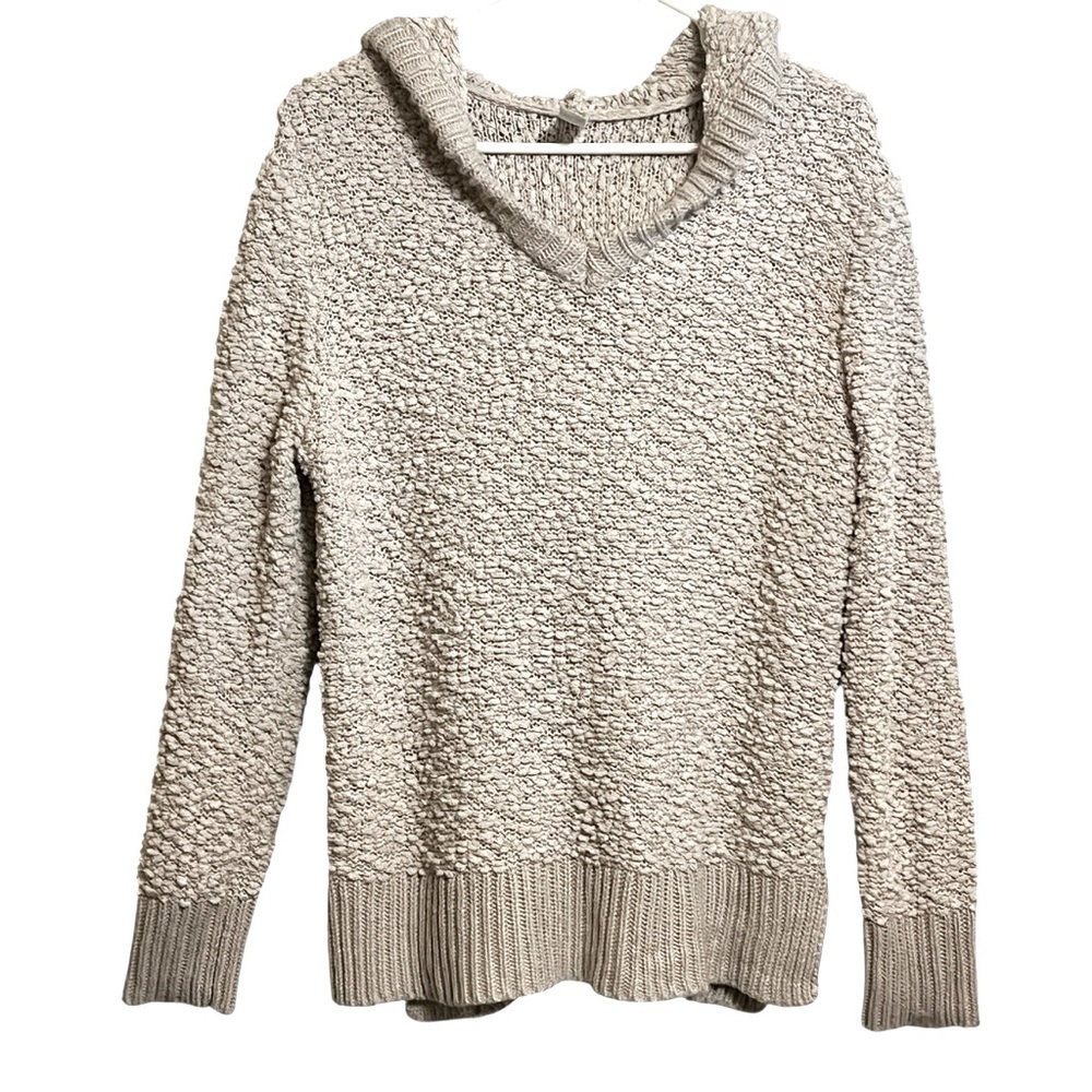 Green Tea Boucle Knit Long Sleeve Hooded Long Sleeve Sweater Women’s Medium